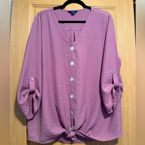 Apt. 9 Mauvy Button Down Blouse